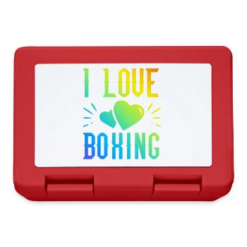 Ich liebe Boxen - Brotdose - Rot - Vorne