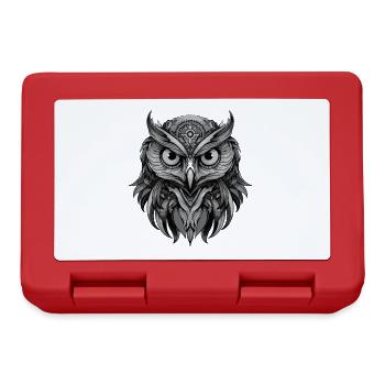 Owl Portrait - Lunchbox - red - Front