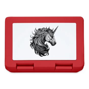 Einhorn Portrait - Brotdose - Rot - Vorne