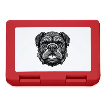 Portrait de chien bouledogue - Boîte à goûter - rouge - Devant
