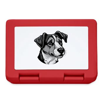 Jack Russel Terrier Hund Portrait - Brotdose - Rot - Vorne