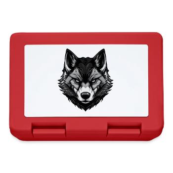 Akita Hund Portrait - Brotdose - Rot - Vorne