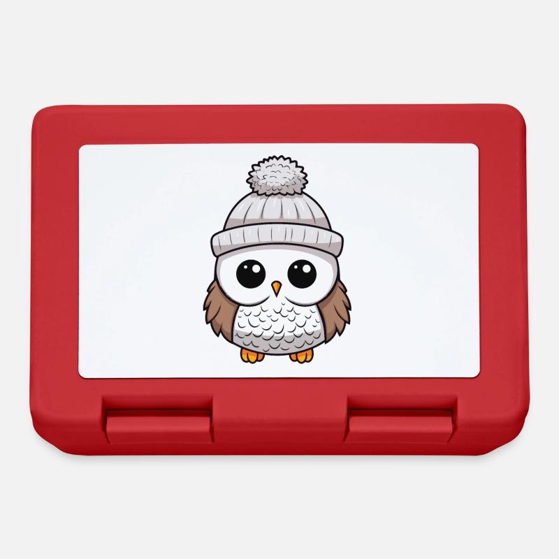 Bande dessinée d’hiver hibou - Boîte à goûter - rouge