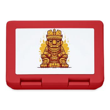Inka-Maya-König auf Thron-Statue - Brotdose - Rot - Vorne