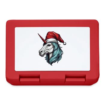 Unicorn Head Christmas Christmas - Lunchbox - red - Front
