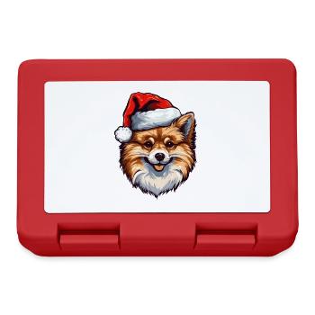 Chien de Poméranie Noël de Noël de Poméranie - Boîte à goûter - rouge - Devant