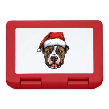 Staffordshire Bull Terrier Dog Head Christmas - Lunchbox - red - Front