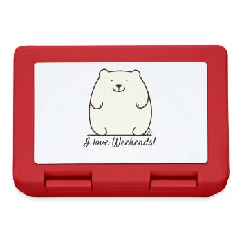 I Love Weekend: Cute Polar Bear - Lunchbox - red - Front