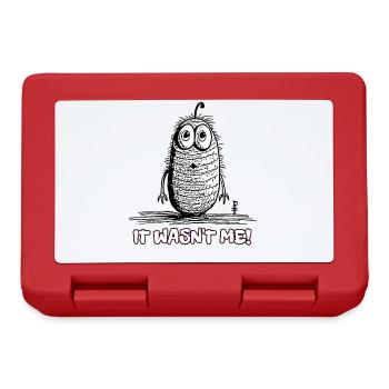 It Wasn't Me, Funny Cartoon Worm - Lunchbox - red - Front