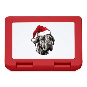Great Dane Dog Christmas Head - Lunchbox - red - Front