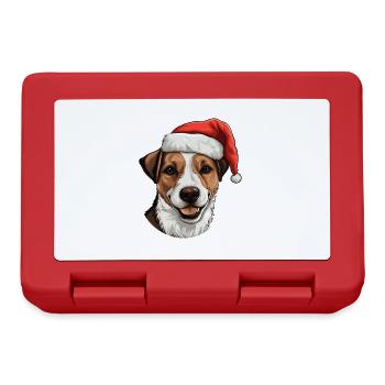 jack russel terrier Hund Weihnachten Kopf - Brotdose - Rot - Vorne