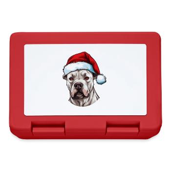 Dogo Argentino Dog Christmas Head - Lunchbox - red - Front