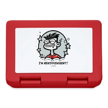 Ich bin nerdig, nerdigvergent und so ein Nerd - Brotdose - Rot - Vorne