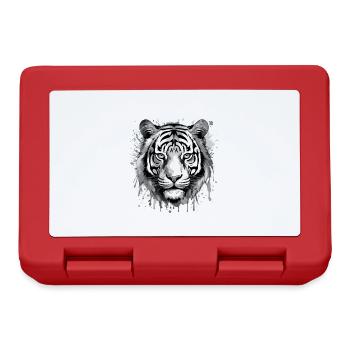 Tiger Kopf Porträt Tier - Brotdose - Rot - Vorne