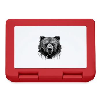 Bear Head Portrait Animal - Lunchbox - red - Front