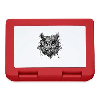 Tête de hibou Portrait Animal - Boîte à goûter - rouge - Devant