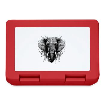 Elephant Head Portrait Animal - Lunchbox - red - Front