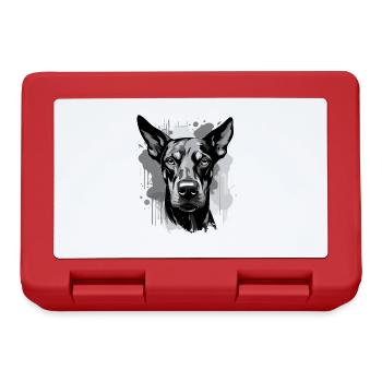 Doberman Dog Head Portrait Animal - Lunchbox - red - Front