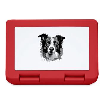 Border Collie Tête De Chien Portrait Animal - Boîte à goûter - rouge - Devant