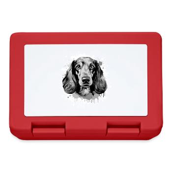 Dachshund Hund Kopf Porträt Dackel - Brotdose - Rot - Vorne