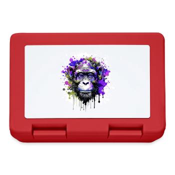 Monkey Head Portrait Colorful - Lunchbox - red - Front