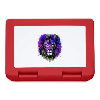 Lion Head Portrait Colorful - Lunchbox - red - Front