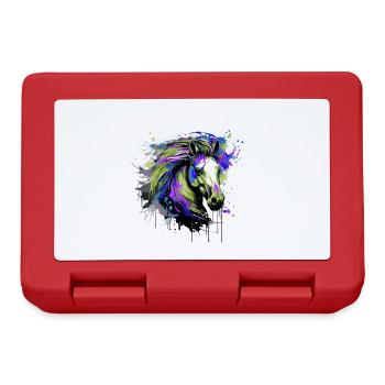 Horse Head Portrait Colorful - Lunchbox - red - Front