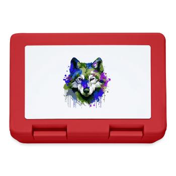 Wolf Head Portrait Colorful - Lunchbox - red - Front