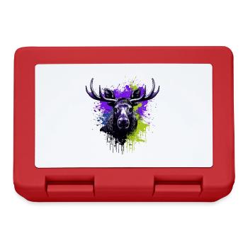 Moose Head Portrait Colorful - Lunchbox - red - Front