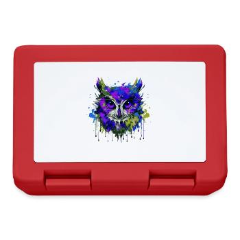 Owl Head Portrait Colorful - Lunchbox - red - Front
