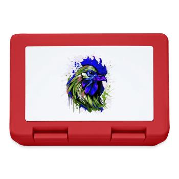 Rooster Head Portrait Colorful - Lunchbox - red - Front