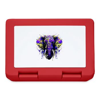 Elephant Head Portrait Colorful - Lunchbox - red - Front