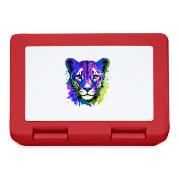 Cheetah Head Portrait Colorful - Lunchbox - red - Front