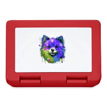Pomeranian Dog Head Portrait Colorful - Lunchbox - red - Front