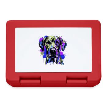 Great Dane Dog Head Portrait Colorful - Lunchbox - red - Front