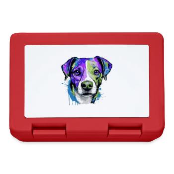 Jack Russel Terrier Hund Porträt Bunt - Brotdose - Rot - Vorne
