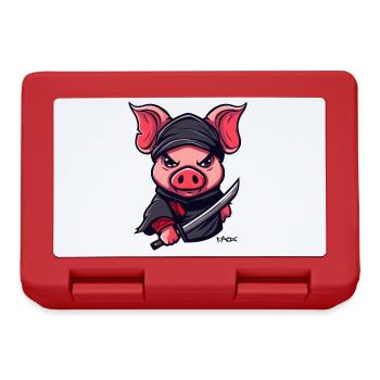 Ninja Schwein - Brotdose - Rot - Vorne