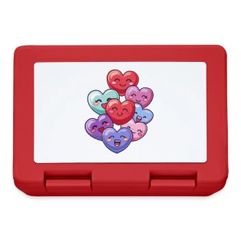 Colorful Hearts Love - Lunchbox - red - Front