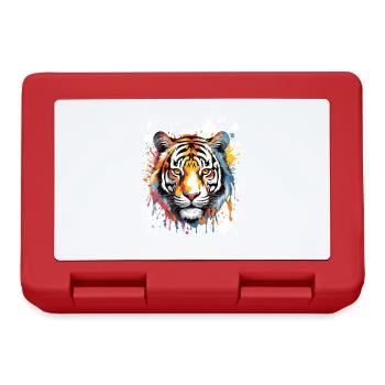 Tiger Pop Art Head - Lunchbox - red - Front