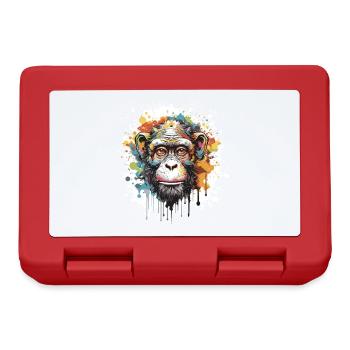 Affe Pop Art Kopf - Brotdose - Rot - Vorne