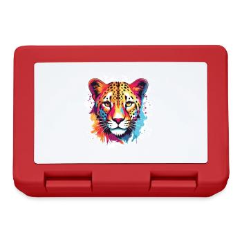 Cheetah Pop Art Head - Lunchbox - red - Front