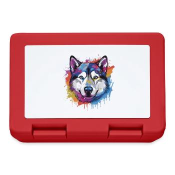 Tête de chien Husky Pop Art - Boîte à goûter - rouge - Devant