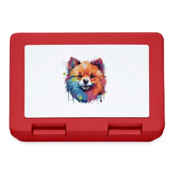 Tête de chien Pop Art poméranien - Boîte à goûter - rouge - Devant