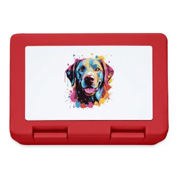 Tête de chien Labrador Pop Art - Boîte à goûter - rouge - Devant