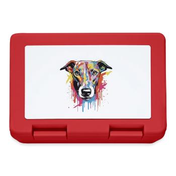 Greyhound Dog Pop Art Head - Lunchbox - red - Front