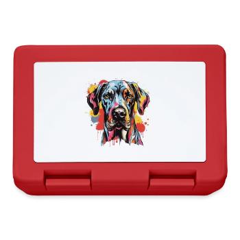 Great Dane Dog Pop Art Head - Lunchbox - red - Front