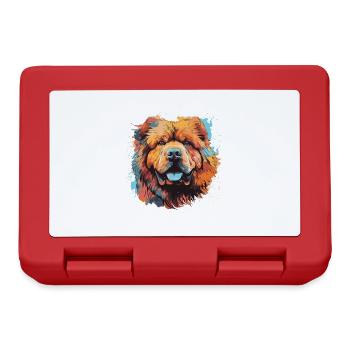 Chow Chow chien Pop Art tête - Boîte à goûter - rouge - Devant