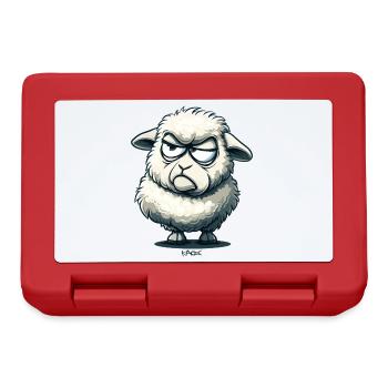 An annoyed cartoon sheep - Lunchbox - red - Front