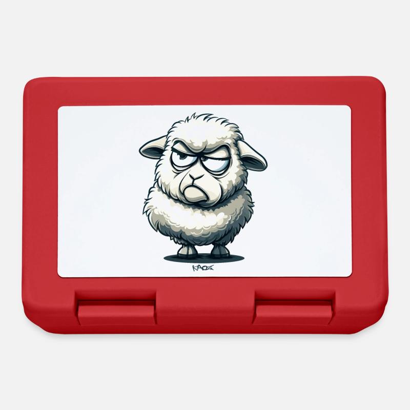 Un mouton de dessin animé agacé - Boîte à goûter - rouge