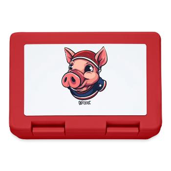 Un cochon sportif patriotique - Boîte à goûter - rouge - Devant